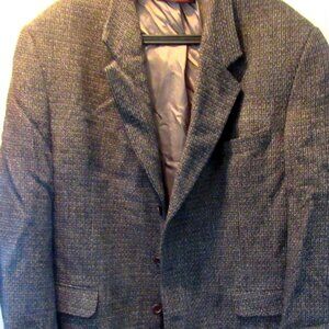 Vintage Christian Dumas English Saddleworth Wool Tweed Blazer Size 44R      F580